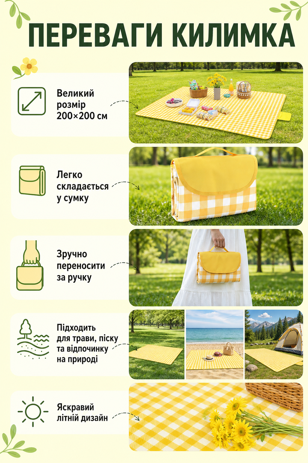 Переваги складаного килимка